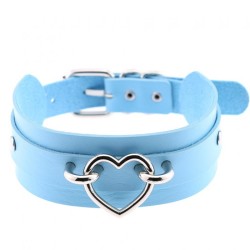 Silver Heart Punk Collar