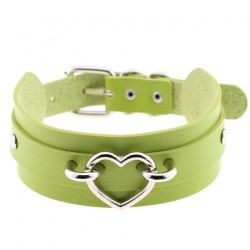 Silver Heart Punk Collar