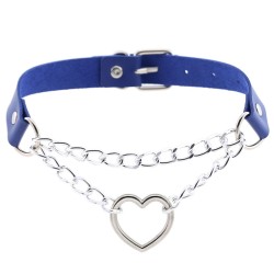 metal heart collar with chain