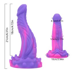 Mixed Color Liquid Silicone Dildo - E