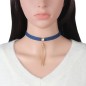 Metal Tassel Denim Collar