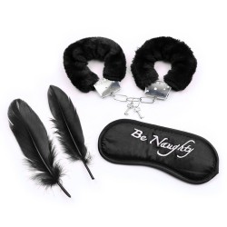 Feather Ticklers Kit With Cuffs &amp; Blindfold