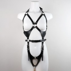 PU Punk Breast Cutout Harness