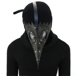 Black Plague Doctor Mask Gothic Long Nose Bird Beak