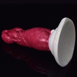 White Base Hellfire Silica Gel Dildo - 05