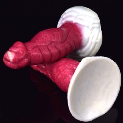 White Base Hellfire Silica Gel Anal Dildo- 02