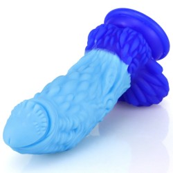 Pangolin Lifelike Silicone Dildo - Blue