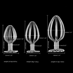 Hollow Stainless Steel Heart Anal Plug