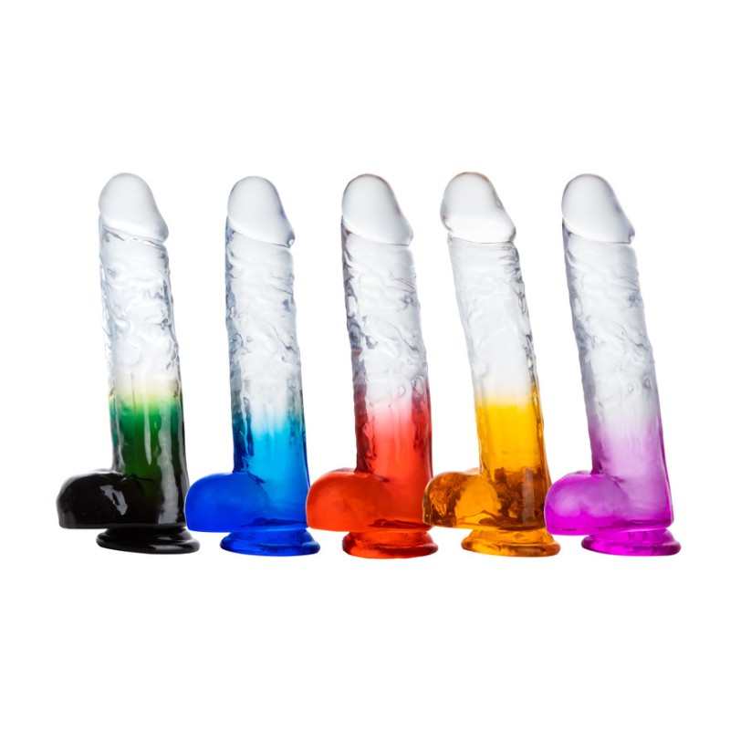 Double Color Jelly Dildo With Ball