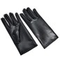 Pure Black Faux Leather Show Golves