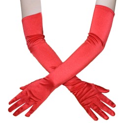 Elegant Ladies Satin Lengthened Gloves