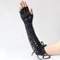 Sexy Lace Bandaged Dancing Half-finger Gloves