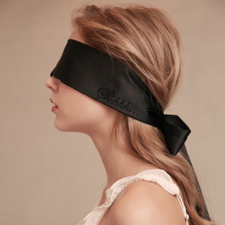 Black Silk Fabrics With Rhinestone Eye Patch