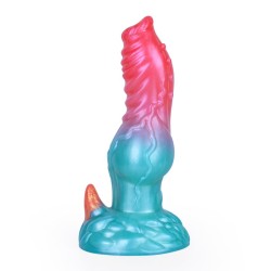 Alien Beast Cyan Rainbow 7.7" Dildo - J