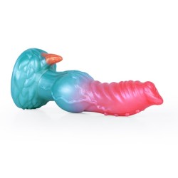 Alien Beast Cyan Rainbow 7.7" Dildo - J