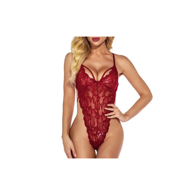 Simple Type Hollowed-out Lace One-piece Suit