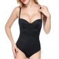 Gracful Black Strappy Backless Shaping Teddy