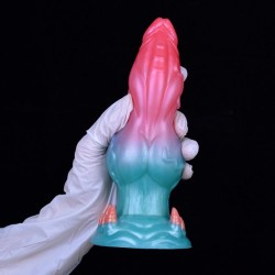 Alien Beast Cyan Rainbow 7.3" Dildo - G