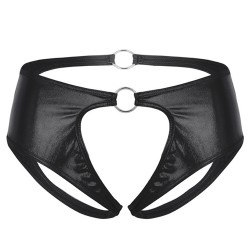 special designed crotchless patent lesther panty for women