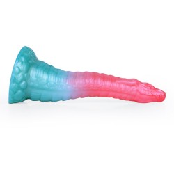 Alien Beast Cyan Rainbow 9.8" Dildo - E