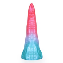 Alien Beast Cyan Rainbow 8.2" Dildo - D