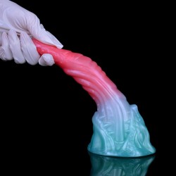 Alien Beast Cyan Rainbow 8.2" Dildo - D