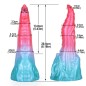 Alien Beast Cyan Rainbow 8.2" Dildo - D