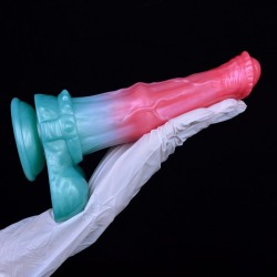 Alien Beast Cyan Rainbow 9.3" Dildo - B