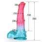 Alien Beast Cyan Rainbow 9.3" Dildo - B