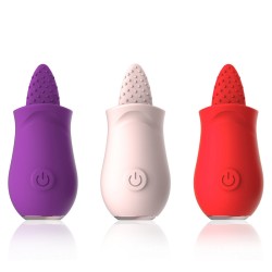 Silicone Flower Shape Vibrator with Tongue