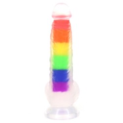 Double Layer Rainbow Dildo 7.4 inch