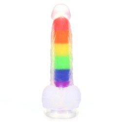 Double Layer Rainbow Dildo 7.4 inch