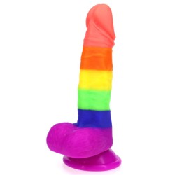 Rainbow Silicone Dildo 7.2 Inch