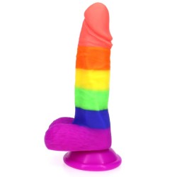 Rainbow Silicone Dildo 7.2 Inch