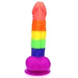 Rainbow Silicone Dildo 7.2 Inch