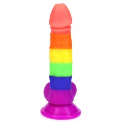 Rainbow Silicone Dildo 7.2 Inch