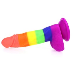 Rainbow Silicone Dildo 7.2 Inch