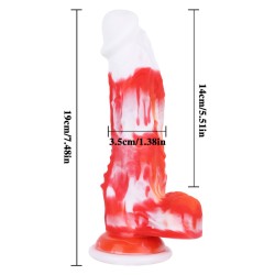 Color Mixing Silicone Dildo - 7.4"