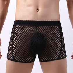 Men Breathable Sexy Fishnet Boxers Briefs