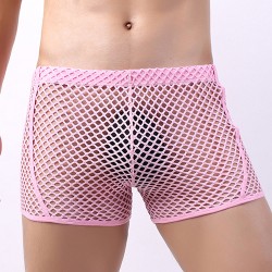 Men Breathable Sexy Fishnet Boxers Briefs