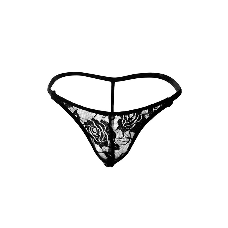 New Men Lace Rose Pattern T-back Sexy Panty