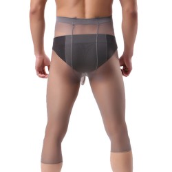 Men Ultrathin See-through Cropped Panty-hose