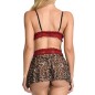 Wild Leopard Printed Mesh Hollowed-out Bra&amp;panty Dress Set