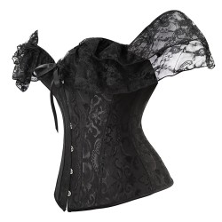 Elegant Black Lace Strap Bustiers Body Shaper