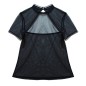 Black Transparent Back Hollowed-out Lace Tops