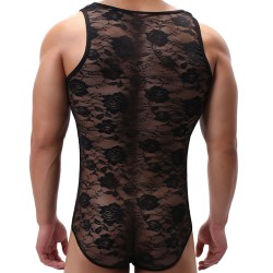 New Lace Sleeveless Men Flex Teddy