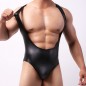 Powerful Men Patent Leather Cupless One-pieces