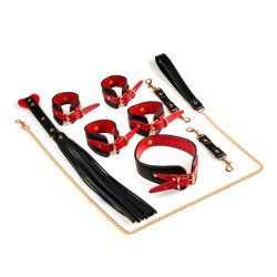 black red pu bondage kit