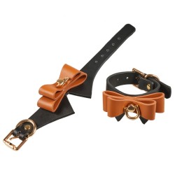 Exquisite Leather Cuffs With Bow