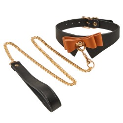 Exquisite Leather Neck Collar With Bow